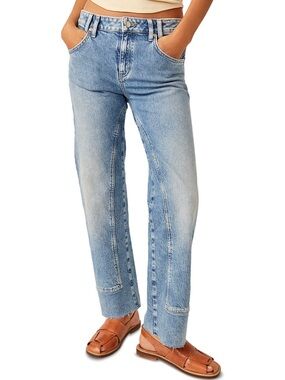 Free People We the Free Risk Taker High Rise Straight Jeans in Mantra size 27